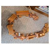 8-Piece Wood Carved Train