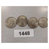 (4) Eisenhower Dollar Coins - 1974 D, 1971 D,