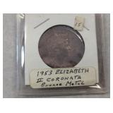 1953 Elizabeth II Coronata Bronze Medallion