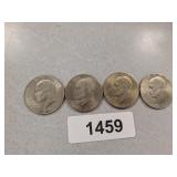 (4) Eisenhower Dollar Coins - 1972 D,