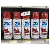 (5) Rustoleum Spray Paints in Colonial Red