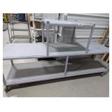 Metal Rolling Rack w/ Wood Shelf Inserts