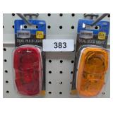 NIP (1) Amber & (1) Red Reese Dual Bulb Lights
