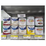 (10) Half Pints Rustoleum Paint Assorted Colors