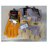 New Leather Gloves (2) Large & (1) Medium