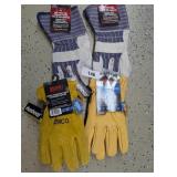 New Leather Work Gloves Size L