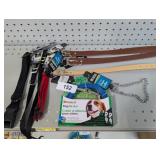 New 20ft. Dog Tie Out & Assortment of New Collars