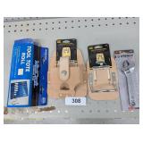 (2) Tool Holders, Tool Tote Roll & 6" Wrench