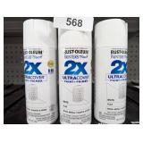 (3) Rustoleum Flat White Spray Paints