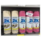 (3) Pink & (2) Ivory Rustoleum Spray Paints