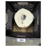 Plastic Milk Crate w/ New Roll Paper Towels