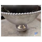 (2) Metal Large Footed Serving/Punch Bowl