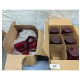 (8) 9' Classic Urn Octagonal Vases, Red