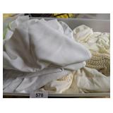 Tote w/ Lid + 10-15 Long Table Skirts & Other,