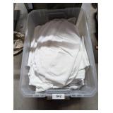 Tote w/ Lid + Approx. 50 Chair Covers, White
