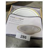 StockYourHome Elegant Gold Rimmed Plastic Bowls