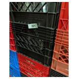 (3) Plastic Milk Crates w/ (12) Plastic Pitchers