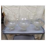 (6) Clear Glass Margarita Style Centerpiece Bowls