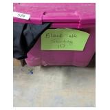 Tote w/ Lid + Approx. 10 Table Skirting, Black