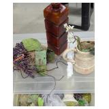 Tote w/ Lid + Vases, Purple Berry Floral & Other