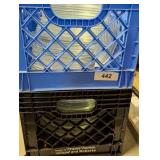 Small Utility Cart & (2) Milk Crates w/