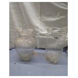 (2) Large Clear Glass Decorative Vases