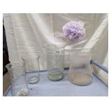 (4) Clear Glass Decorative Vases