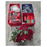 (4) Plastic Milk Crates w/ Christmas Lights,