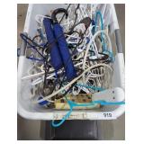 (3) Totes w/ Lids + Laundry Baskets & Other