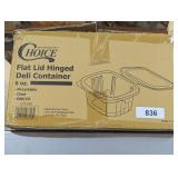 Flat Lid Hinged Deli Container 6 oz, Partial