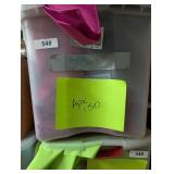 Tote w/ Lid + Approx 150 Cloth Napkins, Magenta?