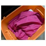 Tote w/ Lid + Hot Pink Fusion Table Skirting,