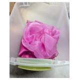 Small Tote w/ Lid + Approx. 20 Chair Ties, Pink