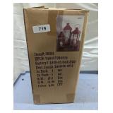 NIB 3 Pc. Red Metal Decorative Lantern Set