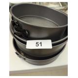 (5) Springform Pans, Various Sizes
