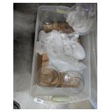 Tote w/ Lid + (10) Fish Bowl Style Glass Bowls
