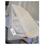 Tote w/ Lid + Assorted Clear Glass Vases &