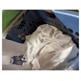 Laundry Basket w/ Cloth Napkins, White,