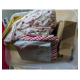 Tote w/ Lid + Christmas Boxes, Paper & Other