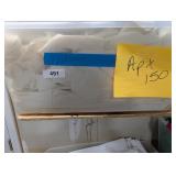 Tote w/ Lid + Approx. 150 Cloth Napkins, Ivory