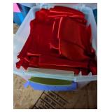 Tote w/ Lid + Approx. 100 Chair Ties, Red