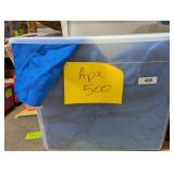 Tote w/ Lid + Approx. 500 Cloth Napkins, Blue