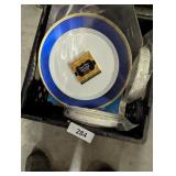 Plastic Milk Crate w/ Assorted Plastic Plates