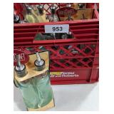 Milk Crate w/ Glass Oil & Vinegar Dispensers