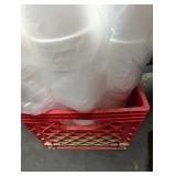 6 oz Styrofoam Containers w/ Plastic Milk Crate