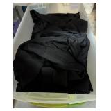 Tote w/ Lid + Approx. 100 Chair Covers, Black