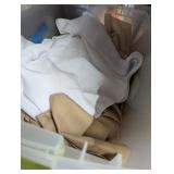Tote w/ Lid + Approx 150 Cloth Napkins,