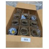 (10) Large Mason Jars w/ Blue Decor