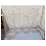 (4) Tall Clear Vases