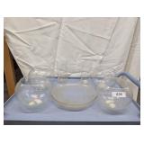 Assorted Clear Glass Centerpiece Bowls & Vases